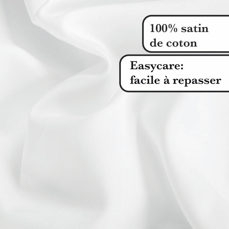Uni 1 Baratta - Taie De Traversin Satin De Coton Uni 1 Baratta Blanc 01