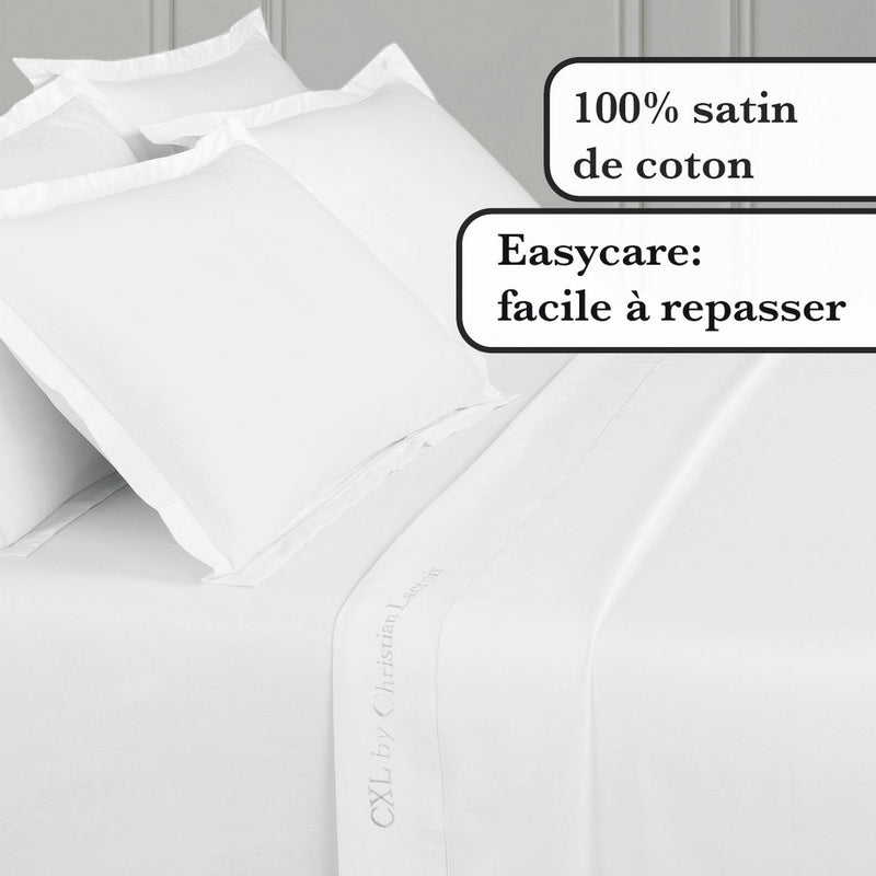 Uni 1 Baratta - Drap Plat Satin De Coton Uni 1 Baratta Blanc 01