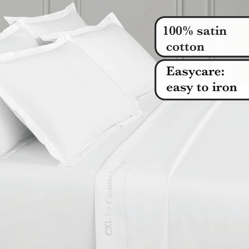 Uni 1 Baratta - Drap Plat Satin De Coton Uni 1 Baratta Blanc 01