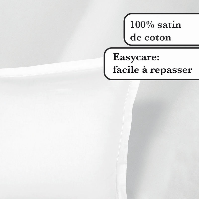 Uni 1 Baratta - Ensemble De Draps Satin De Coton Uni 1 Baratta Blanc 01