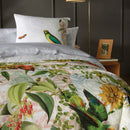 Jardin D'Hiver - Housse De Couette + Taie(s) D'Oreiller Satin De Coton Jardin D'Hiver Gris Perle