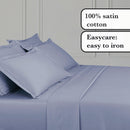 Uni 1 Baratta - Drap Plat Satin De Coton Uni 1 Baratta Bleu 02