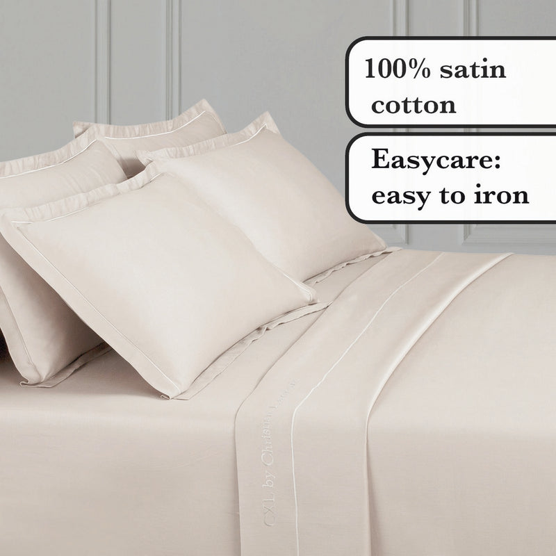 Uni 1 Baratta - Drap Plat Satin De Coton Uni 1 Baratta Taupe 05