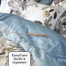 Garden - Housse De Couette + Taie(s) D'Oreiller Satin De Coton Garden Bleu Clair