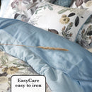 Garden - Housse De Couette + Taie(s) D'Oreiller Satin De Coton Garden Bleu Clair