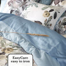 Garden - Housse De Couette + Taie(s) D'Oreiller Satin De Coton Garden Bleu Clair