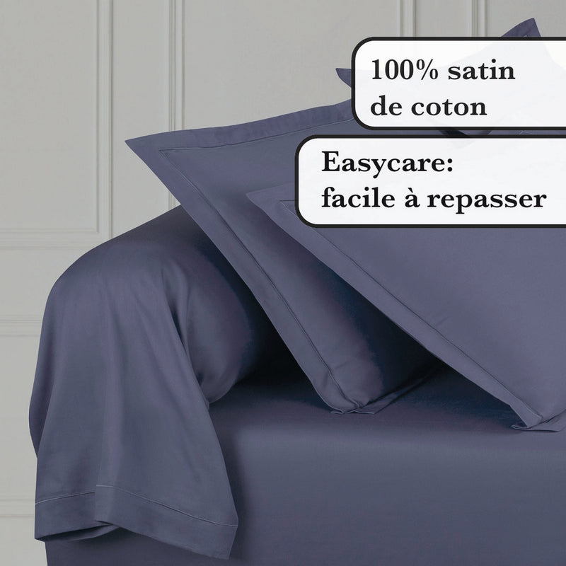 Uni 1 Baratta - Taie De Traversin Satin De Coton Uni 1 Baratta Bleu 06