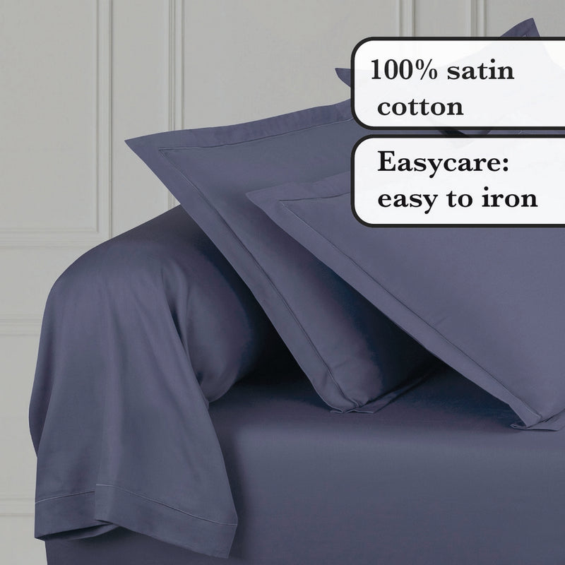 Uni 1 Baratta - Taie De Traversin Satin De Coton Uni 1 Baratta Bleu 06