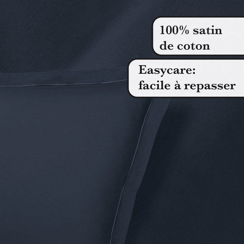 Uni 1 Baratta - Taie D'Oreiller Satin De Coton Uni 1 Baratta Bleu 07