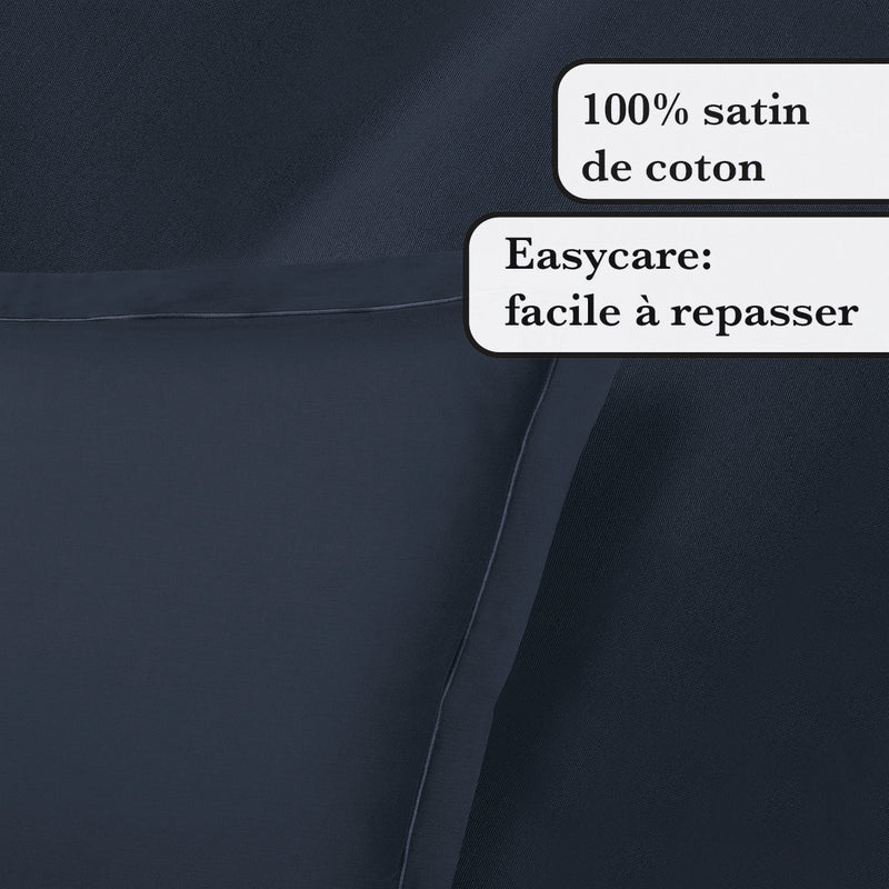 Uni 1 Baratta - Ensemble De Draps Satin De Coton Uni 1 Baratta Bleu 07
