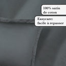 Uni 1 Baratta - Taie D'Oreiller Satin De Coton Uni 1 Baratta Gris 02