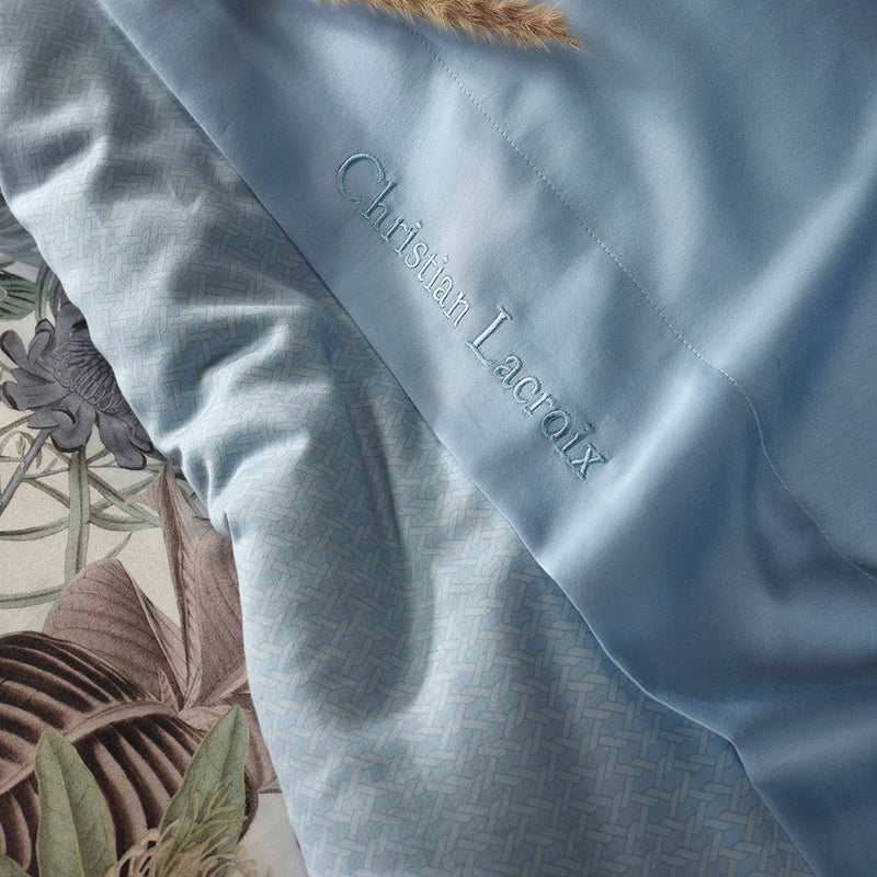Garden - Drap-Housse Satin De Coton Uni Bleu Clair