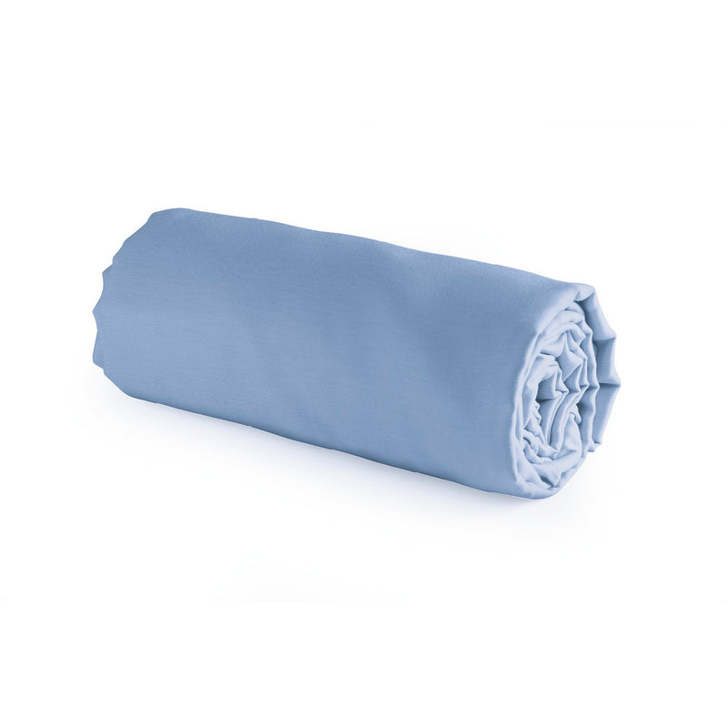 Garden - Drap-Housse Satin De Coton Uni Bleu Clair