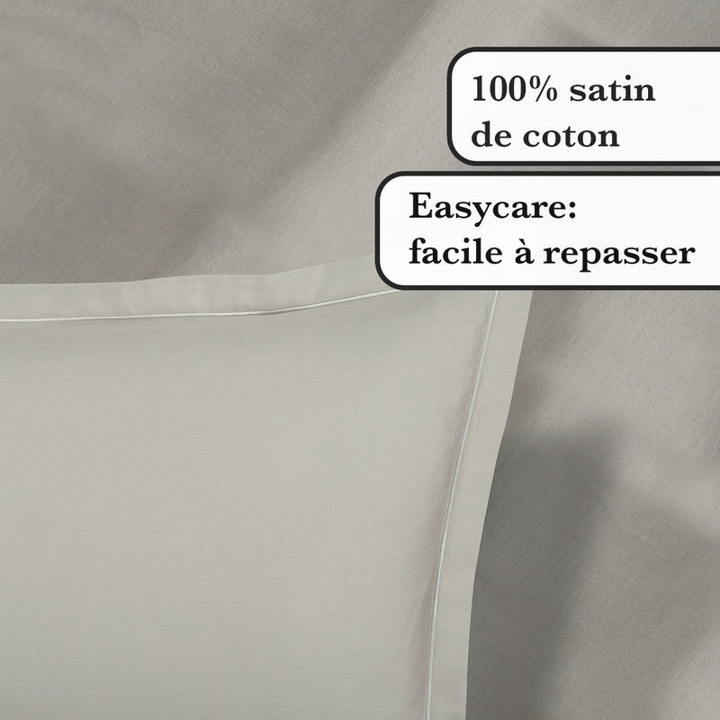 Uni 1 Baratta - Ensemble De Draps Satin De Coton Uni 1 Baratta Taupe 01