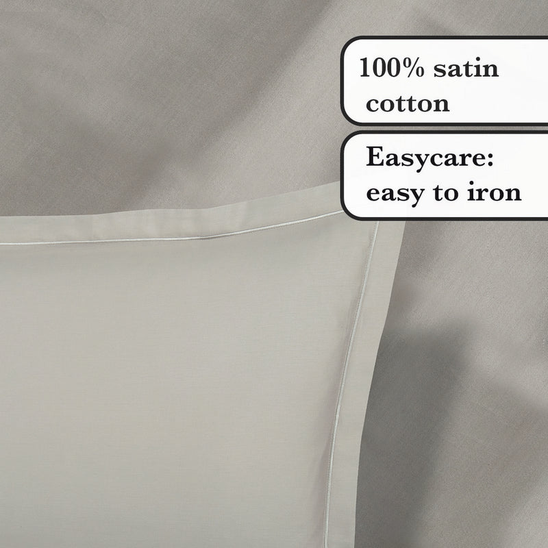 Uni 1 Baratta - Ensemble De Draps Satin De Coton Uni 1 Baratta Taupe 01