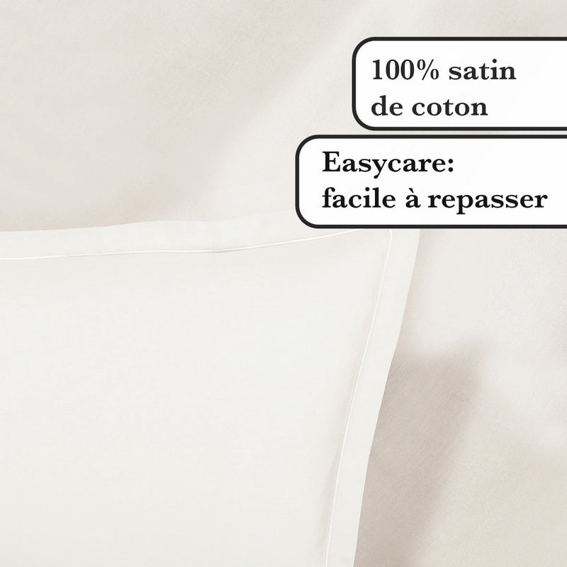 Uni 1 Baratta - Taie D'Oreiller Satin De Coton Uni 1 Baratta Taupe 02