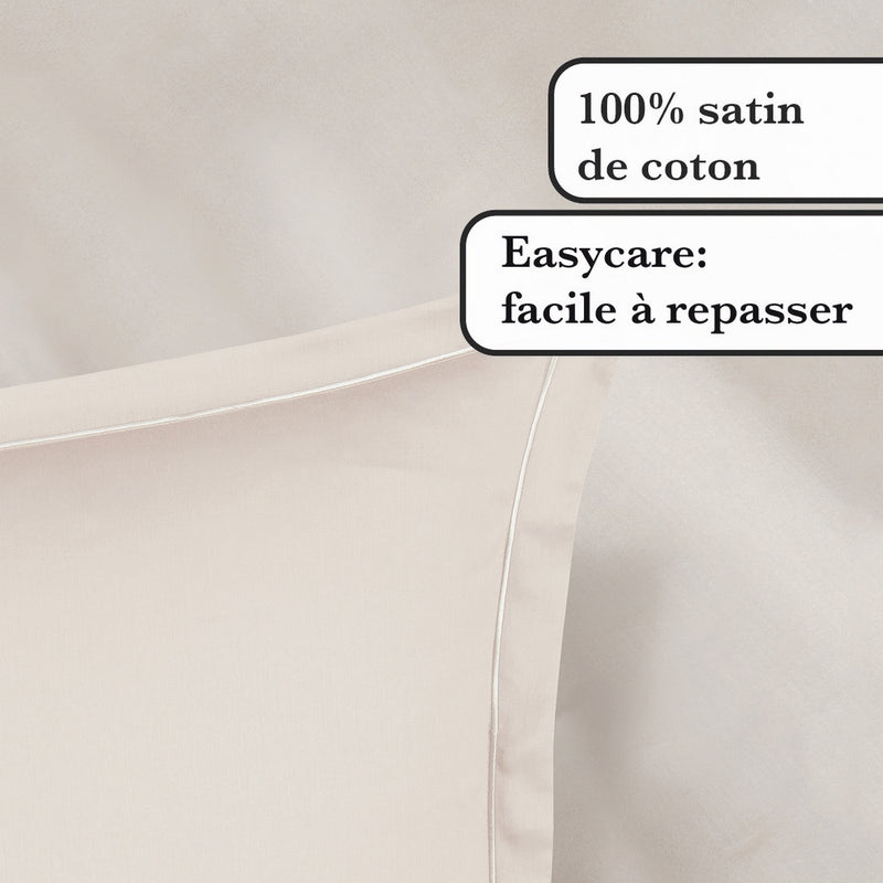 Uni 1 Baratta - Ensemble De Draps Satin De Coton Uni 1 Baratta Taupe 05