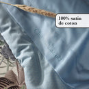 Garden - Drap Plat Satin De Coton Uni Bleu Clair