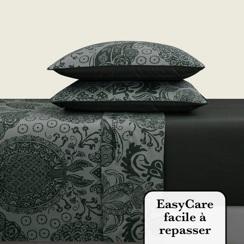 Arles - Ensemble De Draps Satin De Coton Arles Gris Foncé