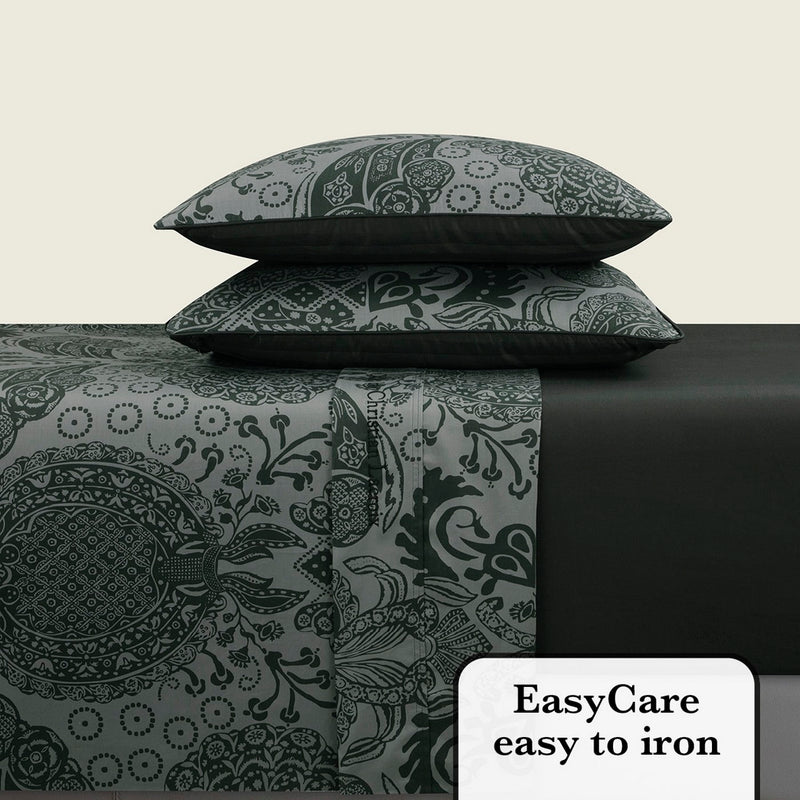 Arles - Ensemble De Draps Satin De Coton Arles Gris Foncé