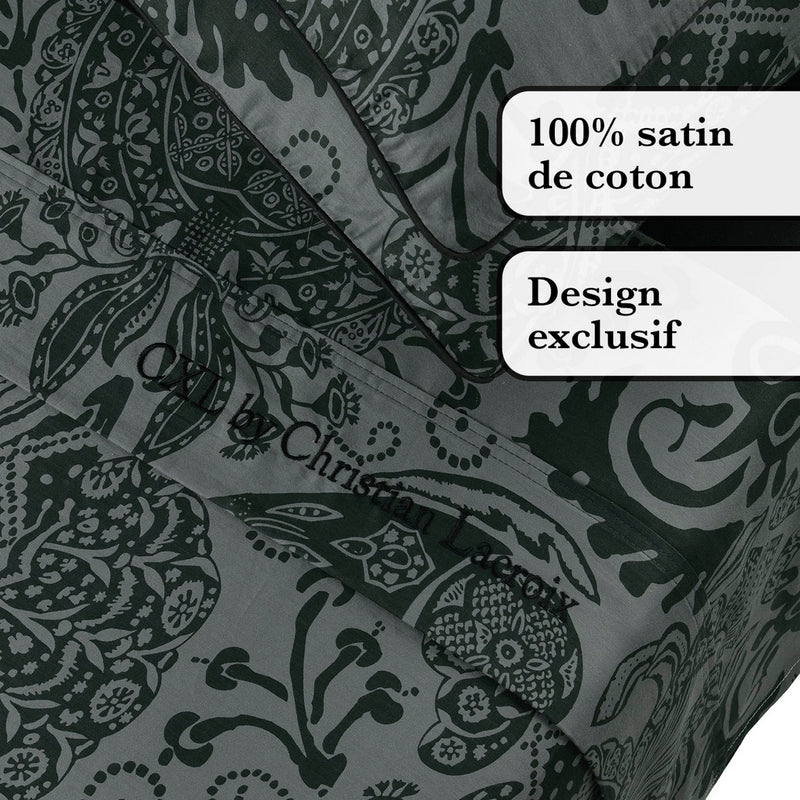 Arles - Ensemble De Draps Satin De Coton Arles Gris Foncé