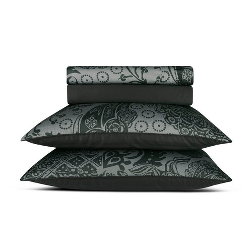 Arles - Ensemble De Draps Satin De Coton Arles Gris Foncé