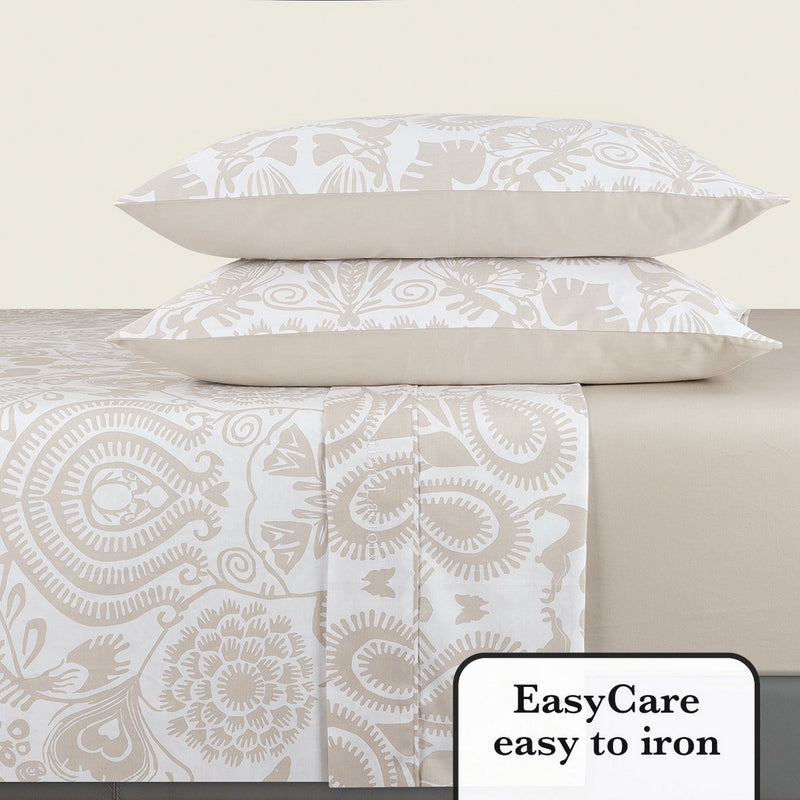 Love Stories - Ensemble De Draps Satin De Coton Love Stories Taupe