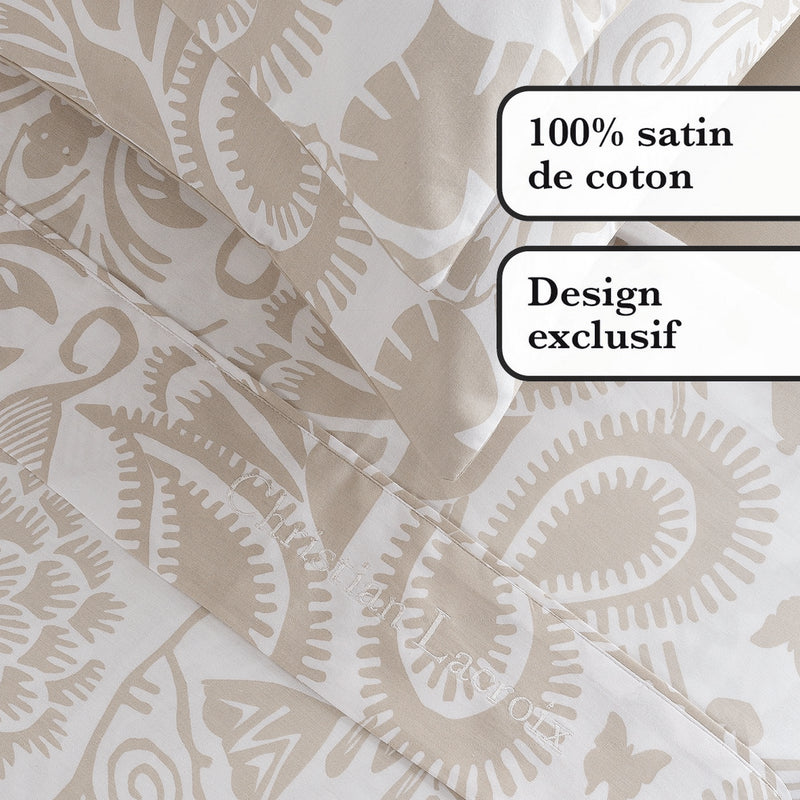 Love Stories - Ensemble De Draps Satin De Coton Love Stories Taupe