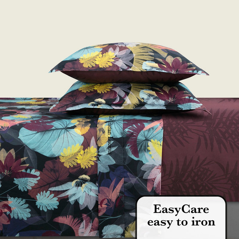 Tanzanie - Ensemble De Draps Satin De Coton Tanzanie Prune