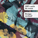 Tanzanie - Ensemble De Draps Satin De Coton Tanzanie Prune