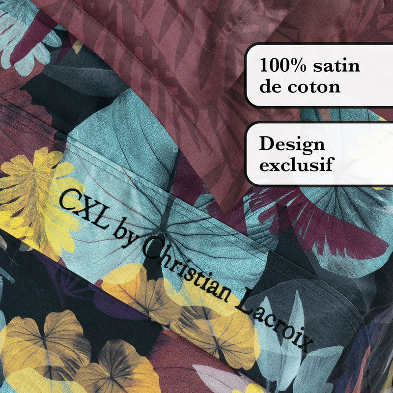 Areca - Ensemble De Draps Satin De Coton Areca Prune