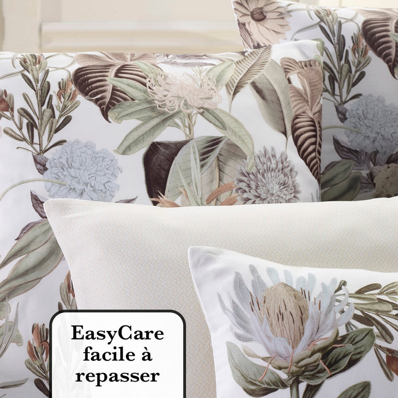 Garden - Set De 2 Taies D'Oreiller Satin De Coton Garden Taupe