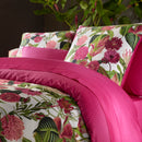 Garden - Housse De Couette + Taie(s) D'Oreiller Satin De Coton Garden Fuchsia