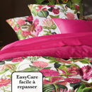 Garden - Housse De Couette + Taie(s) D'Oreiller Satin De Coton Garden Fuchsia