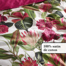 Garden - Housse De Couette + Taie(s) D'Oreiller Satin De Coton Garden Fuchsia
