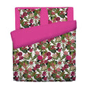 Garden - Housse De Couette + Taie(s) D'Oreiller Satin De Coton Garden Fuchsia