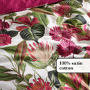 Garden - Housse De Couette + Taie(s) D'Oreiller Satin De Coton Garden Fuchsia