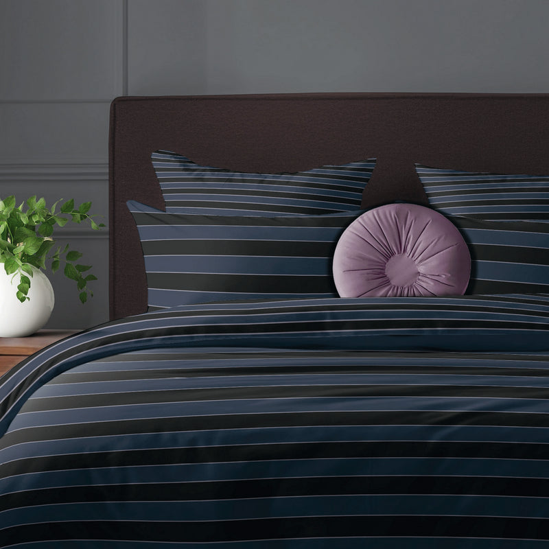 Eclipse - Taie D'Oreiller Satin De Coton Eclipse Bleu Foncé