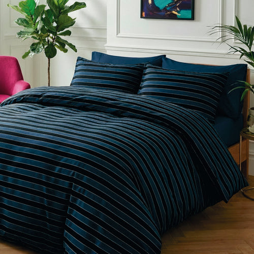 Eclipse - Taie D'Oreiller Satin De Coton Eclipse Bleu Foncé
