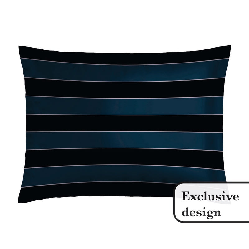 Eclipse - Taie D'Oreiller Satin De Coton Panorama Bleu Foncé