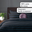 Eclipse - Drap Plat Satin De Coton Eclipse Bleu Foncé