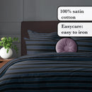 Eclipse - Drap Plat Satin De Coton Eclipse Bleu Foncé