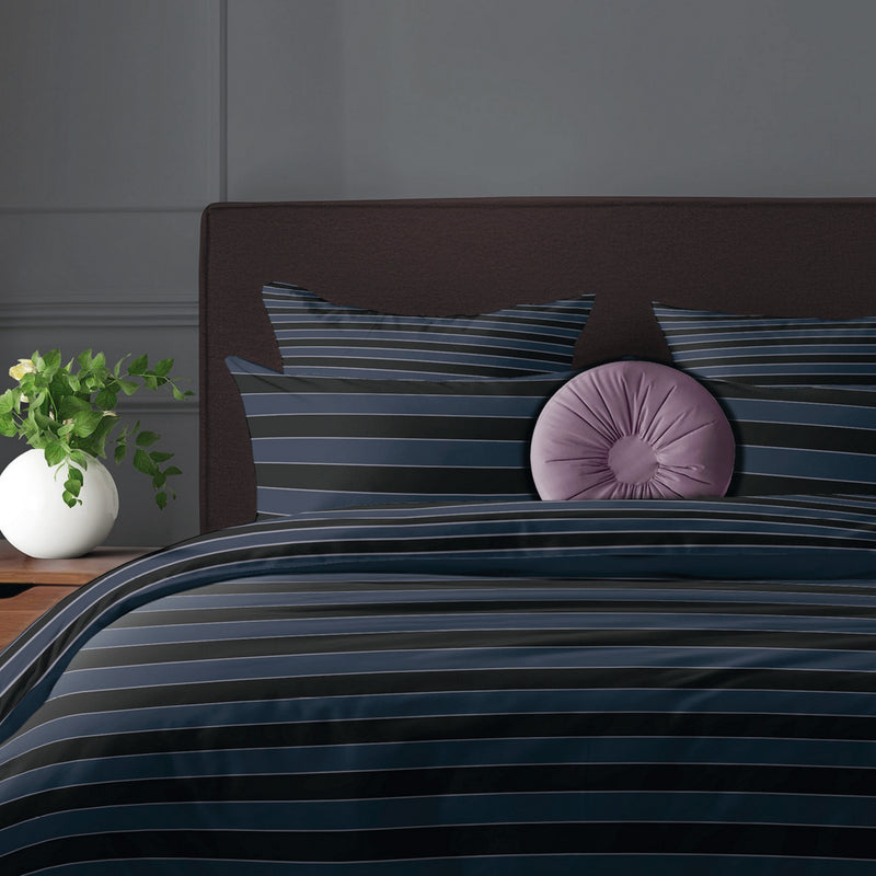 Eclipse - Drap Plat Satin De Coton Eclipse Bleu Foncé