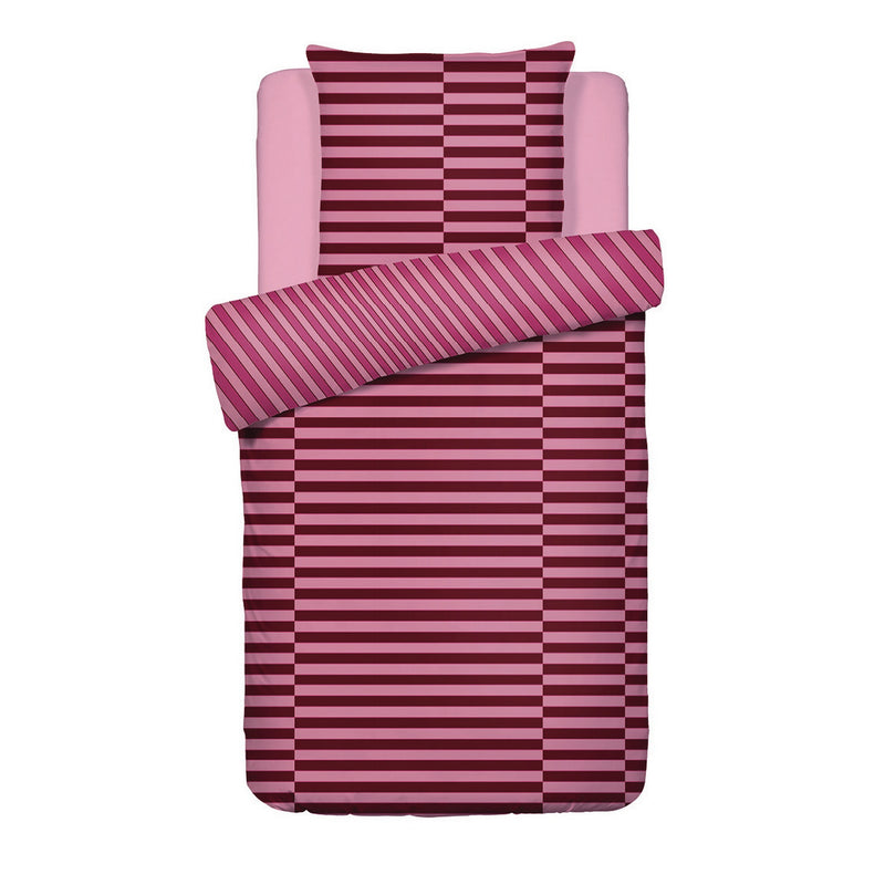 Eclat - Housse De Couette + Taie(s) D'Oreiller Satin De Coton Eclat Rose