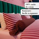 Eclat - Taie De Traversin Satin De Coton Uni Bordeaux 02