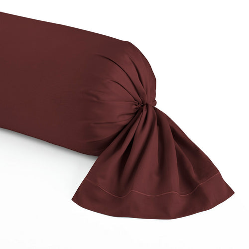 Eclat - Taie De Traversin Satin De Coton Uni Bordeaux 02