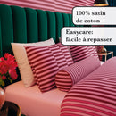 Eclat - Édredon Avec Glands Satin De Coton Eclat Rose
