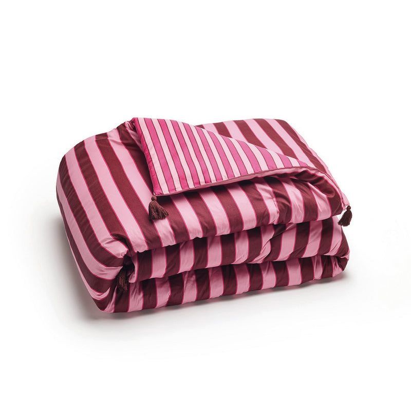 Eclat - Édredon Avec Glands Satin De Coton Eclat Rose