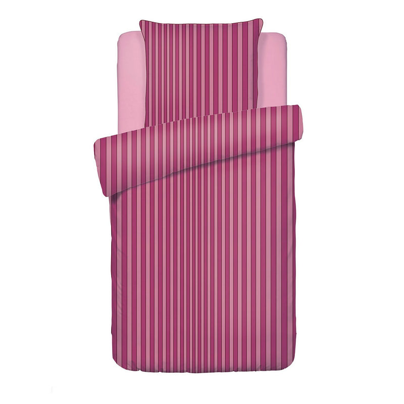 Faisceau - Housse De Couette + Taie(s) D'Oreiller Satin De Coton Faisceau Rose