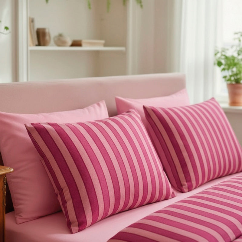 Faisceau - Taie D'Oreiller Satin De Coton Faisceau Rose